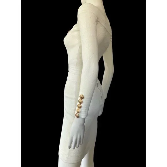 Two-Piece Set Jacket Zip + Mini Skirt White S - Picture 10 of 11